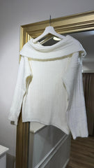 Madonna Yaka Fitilli Ekru Kazak