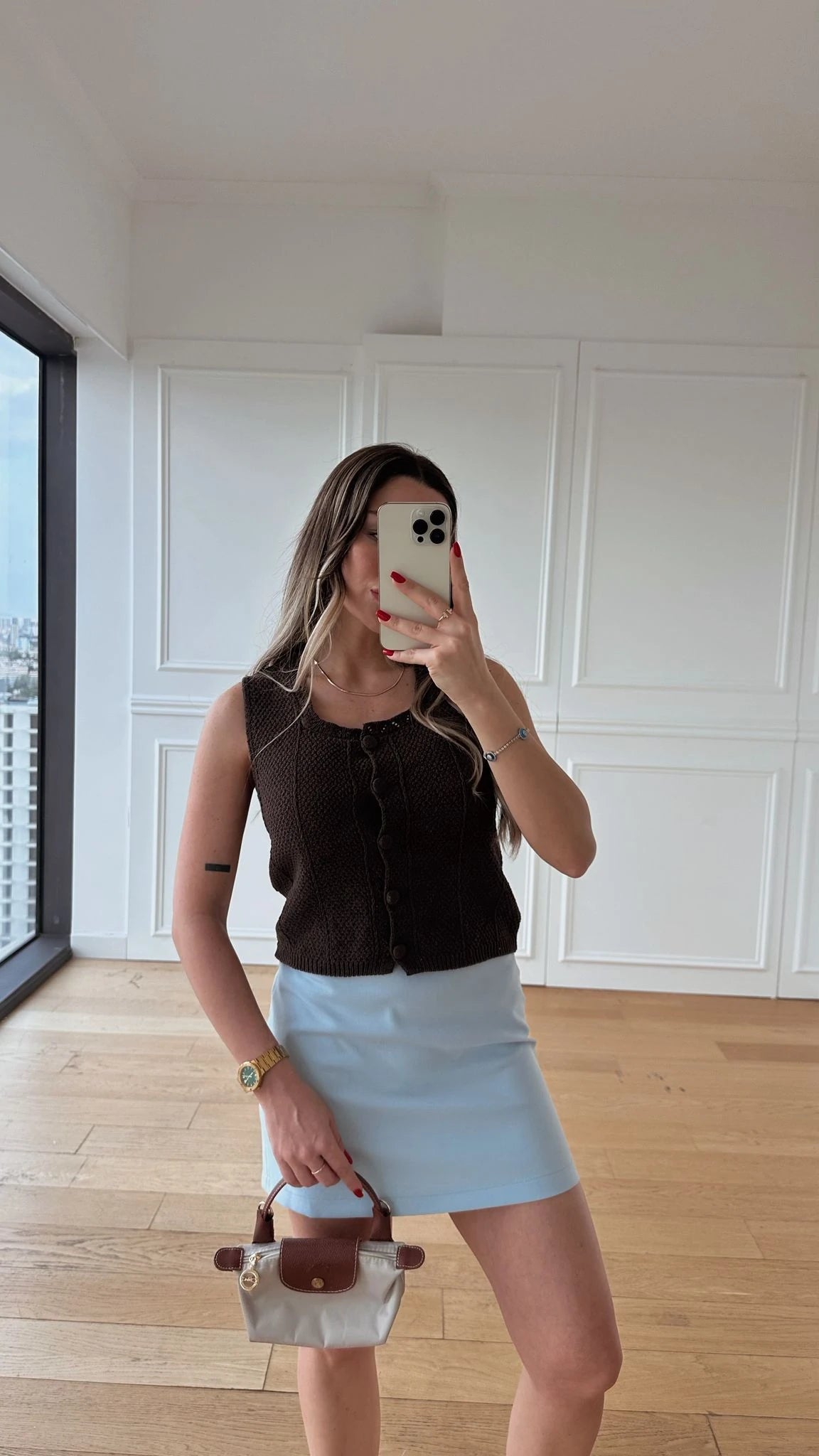 Liona Mini Etek - Mavi