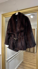 Acı Kahve Siyah Geçişli Kemer Detaylı Kürk